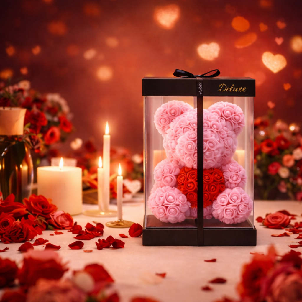 Love Bear Deluxe Lichtroze Met Rode Hart