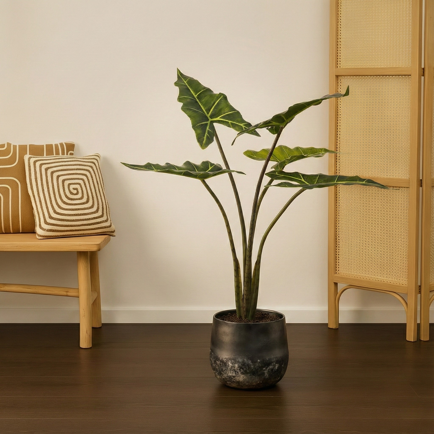 Kunstplant Alocasia Frydek (Olifantsoor) - H 120 cm
