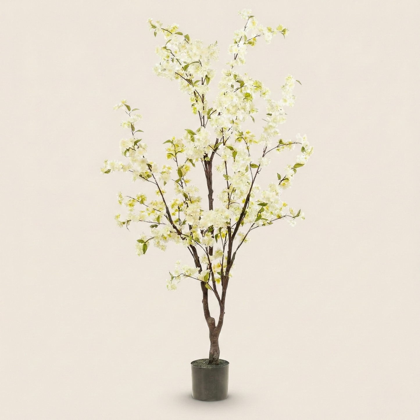 Kunstplant Prunus (Kersenbloesem) - Wit - H 210 cm