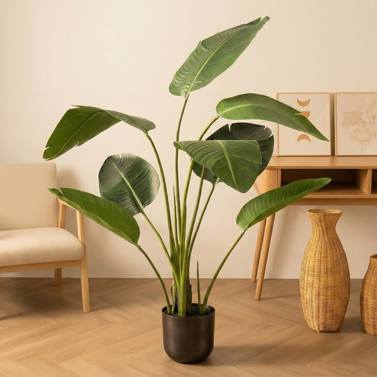 Kunstplant Strelitzia Nicolai (Paradijsvogelbloem) - H 150 cm