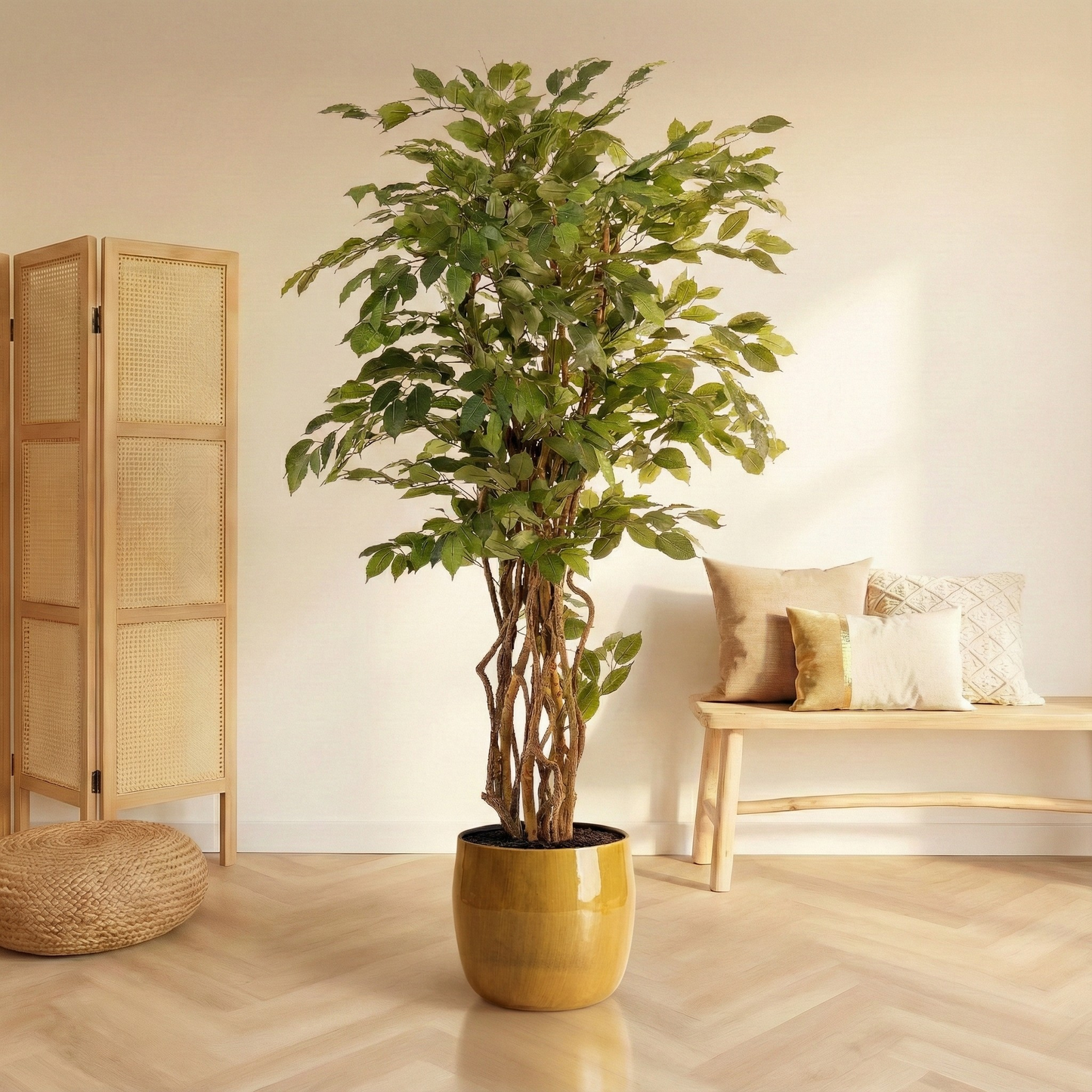 Kunstplant Ficus Liana (Vioolbladplant) - H 140 cm