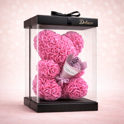 Love Bear Deluxe Fuchsia Met boeket
