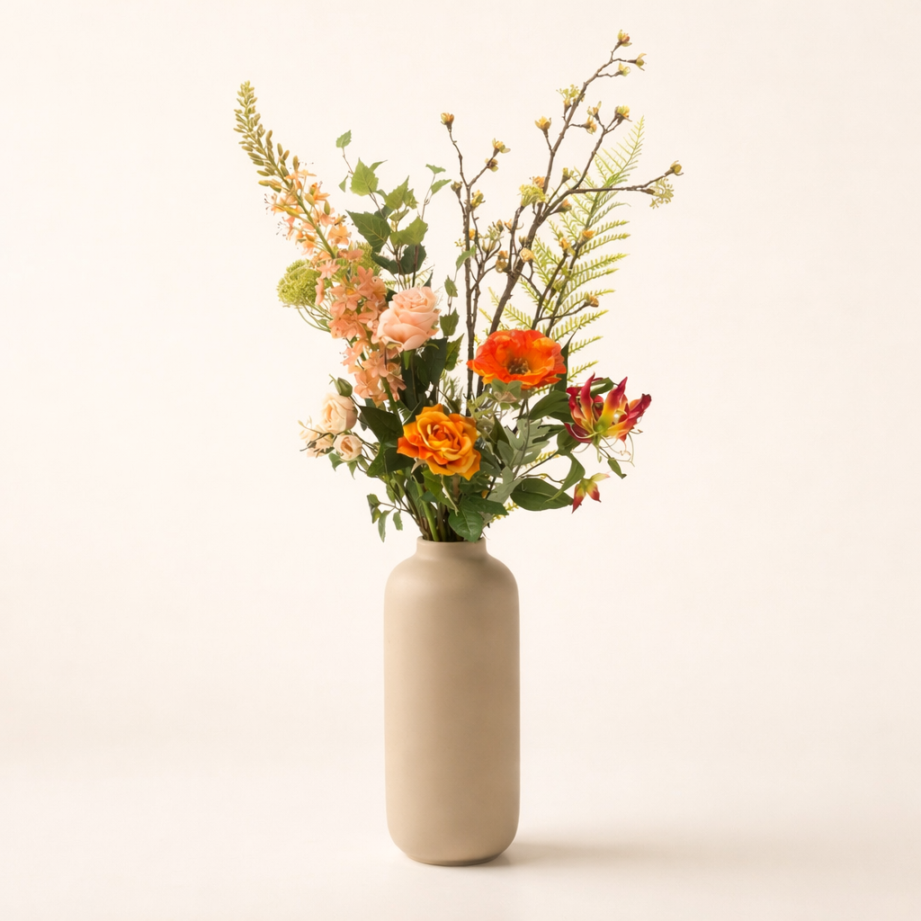 Kunstboeket Mandy Peach - H 105 cm