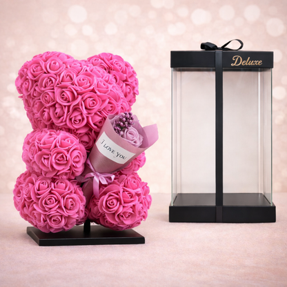 Love Bear Deluxe Fuchsia Met boeket