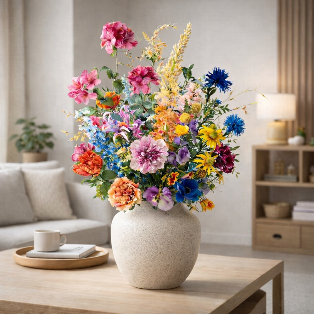 Kunstboeket Summer Garden Deluxe - H 100 cm