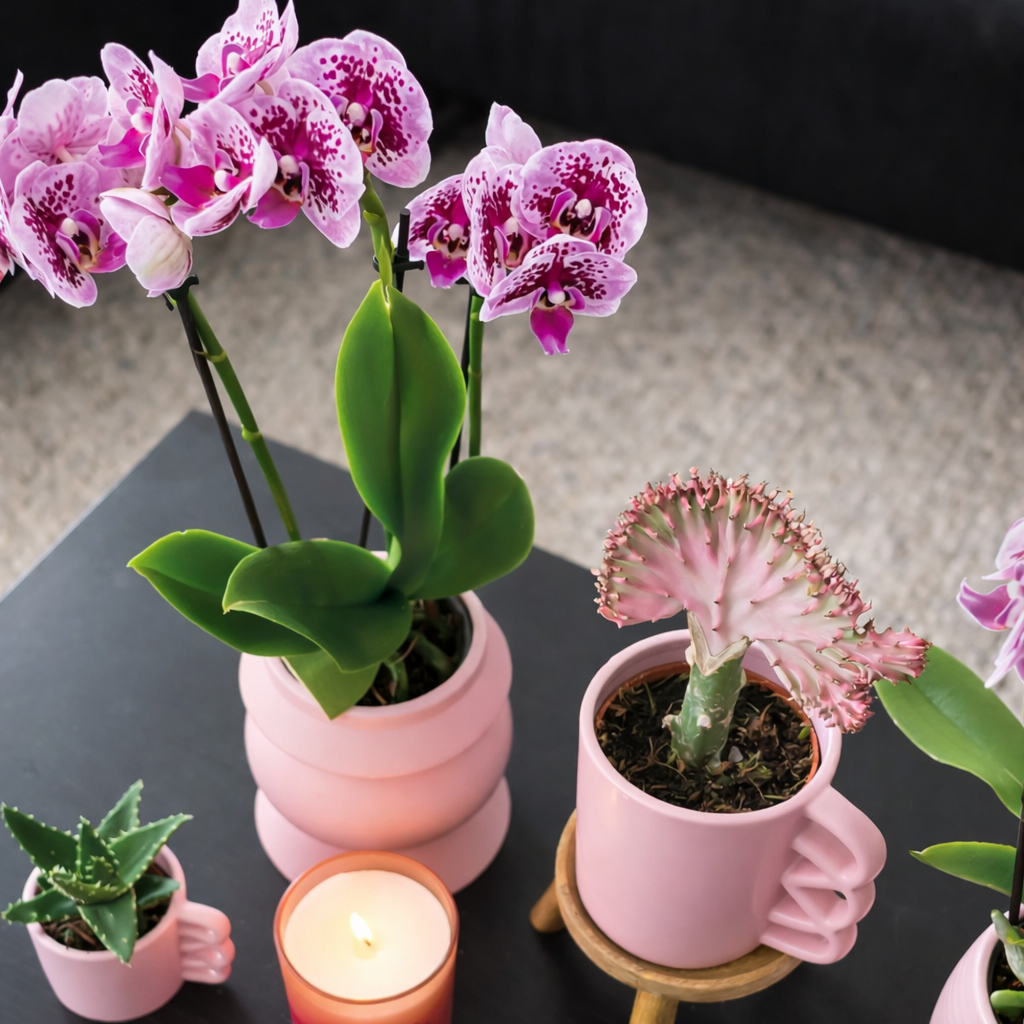 COMBI DEAL - 2 Paars/Roze Madrid Orchideeën - Ø9cm
