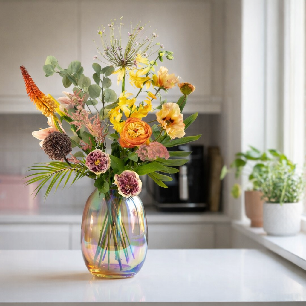 Kunstboeket Mandy Peach - H 105 cm