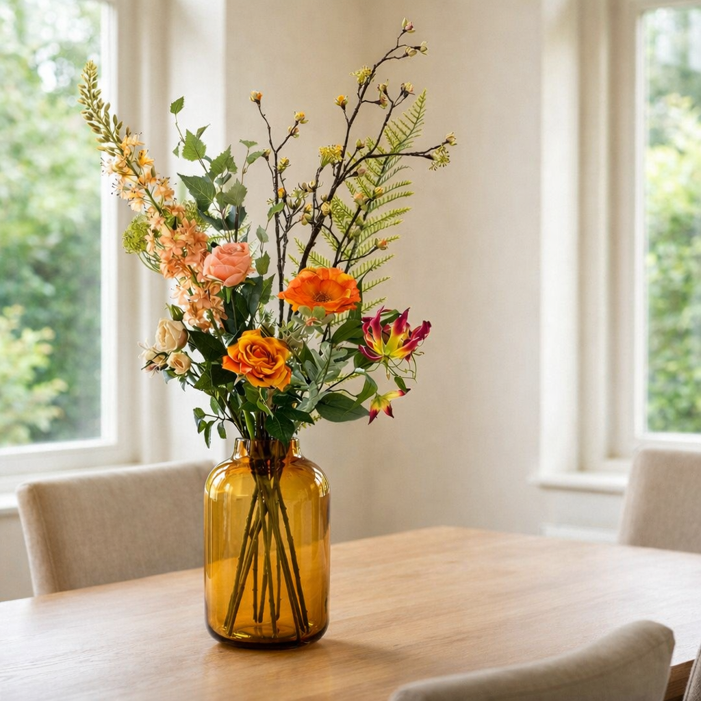 Kunstboeket Mandy Peach - H 105 cm