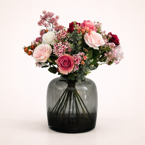 Kunstboeket Flame Roses - H 45 cm