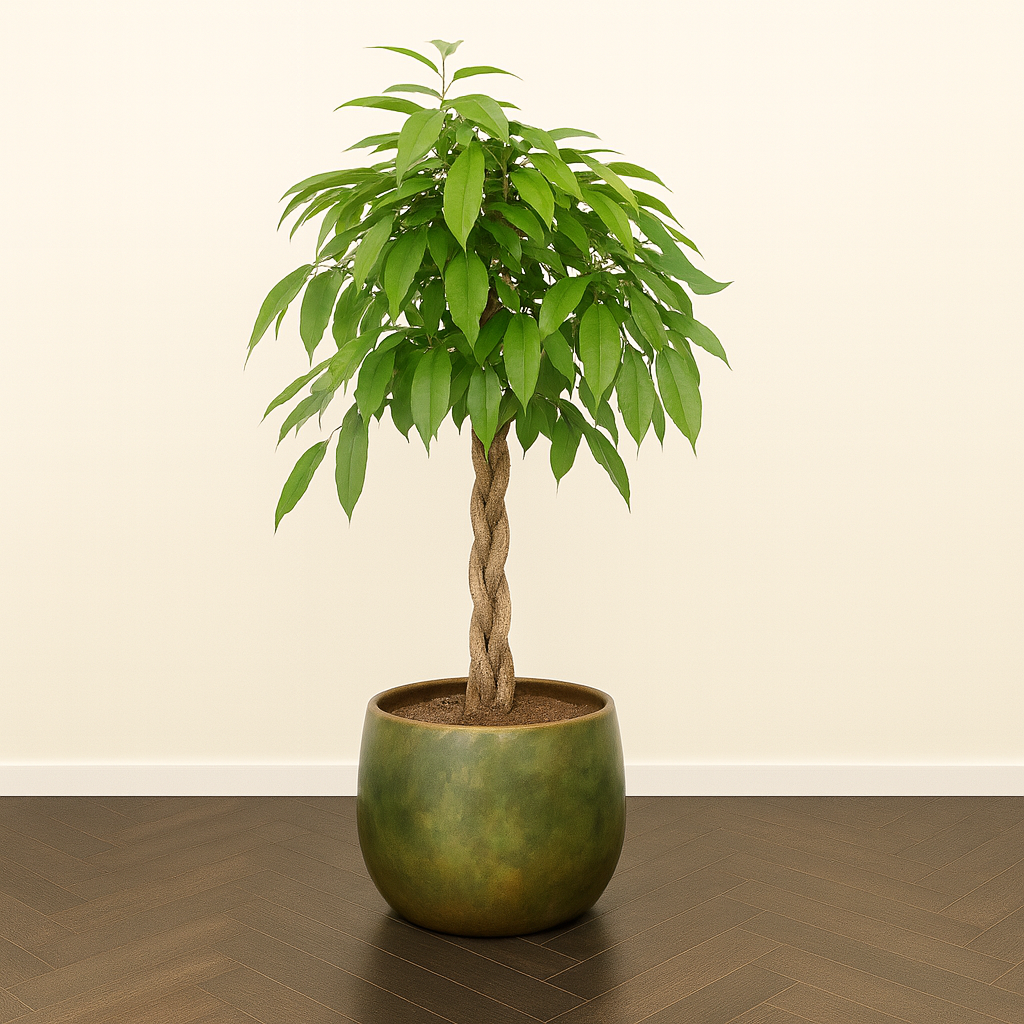 Ficus Amstel King Op Gevlochten Stam - H 140 cm - D 30 cm