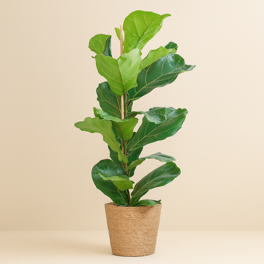 Ficus Lyrata Incl. Mand Sofia naturel - H 80 cm - Ø 21 cm
