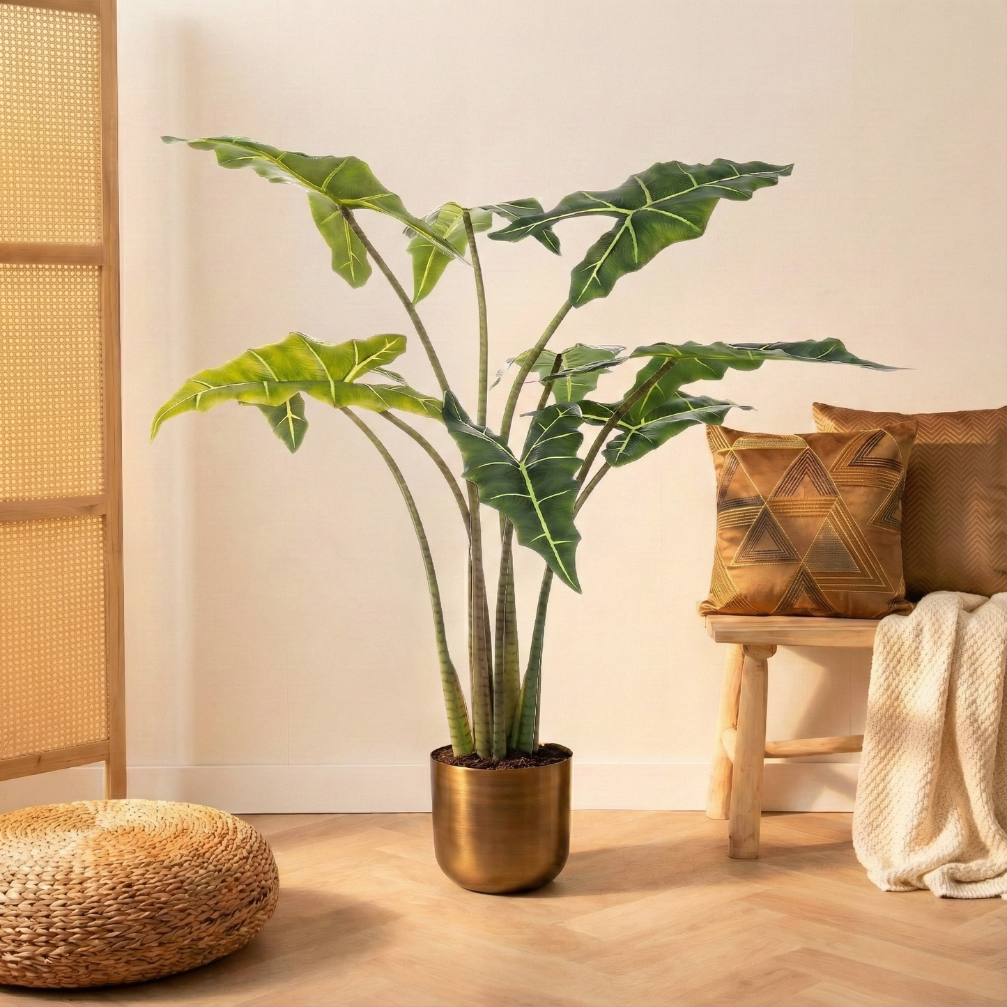 Kunstplant Alocasia Frydek (Olifantsoor) - H 80 cm