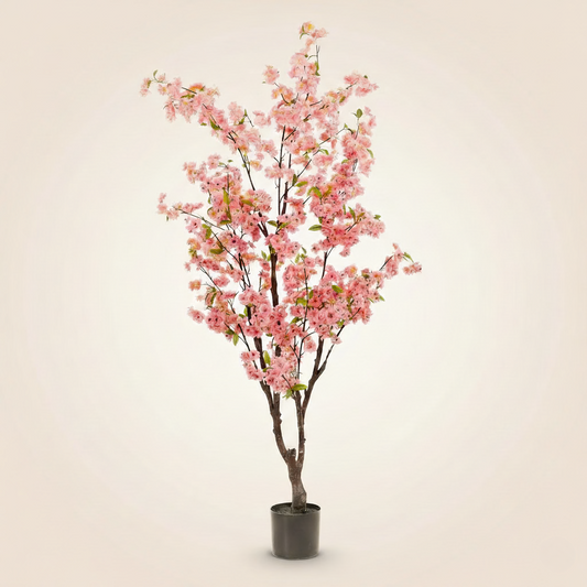 Kunstplant Prunus (Kersenbloesem) - Roze - H 175 cm