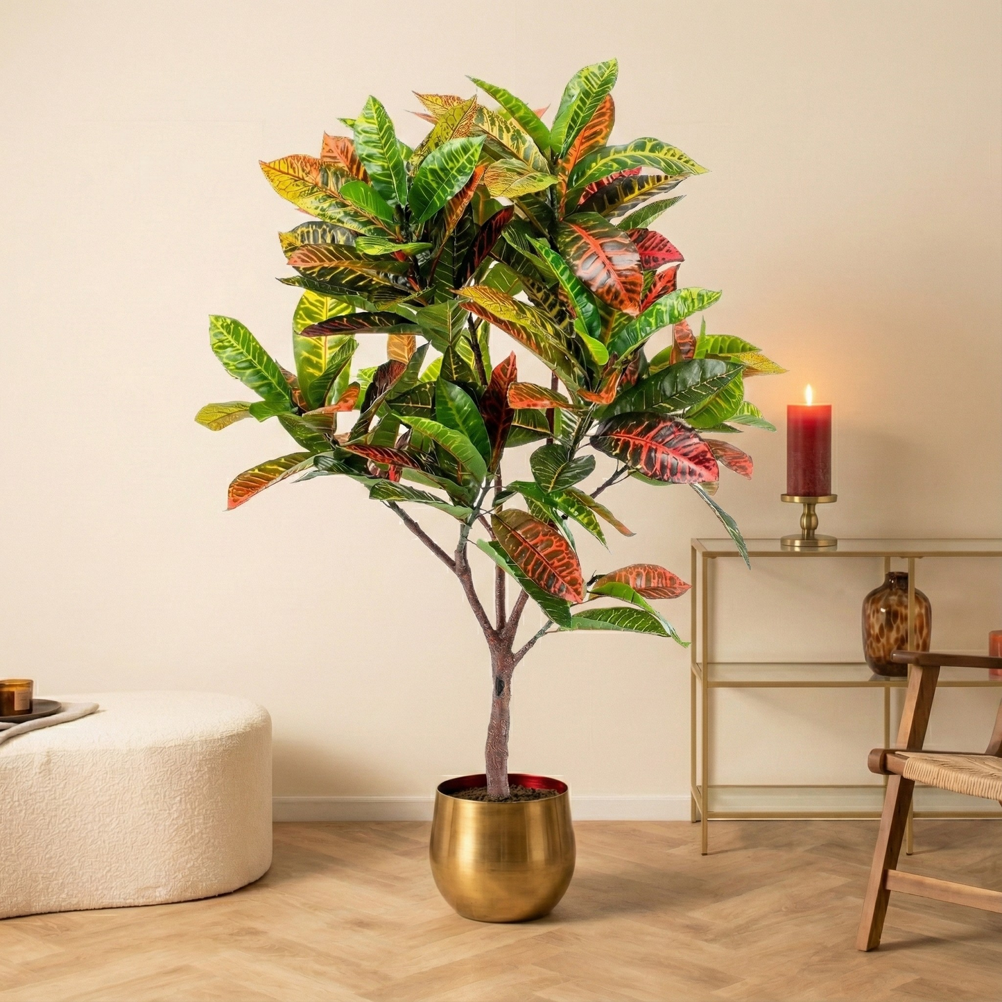 Kunstplant Croton Codiaeum (Wonderstruik) - H 120 cm