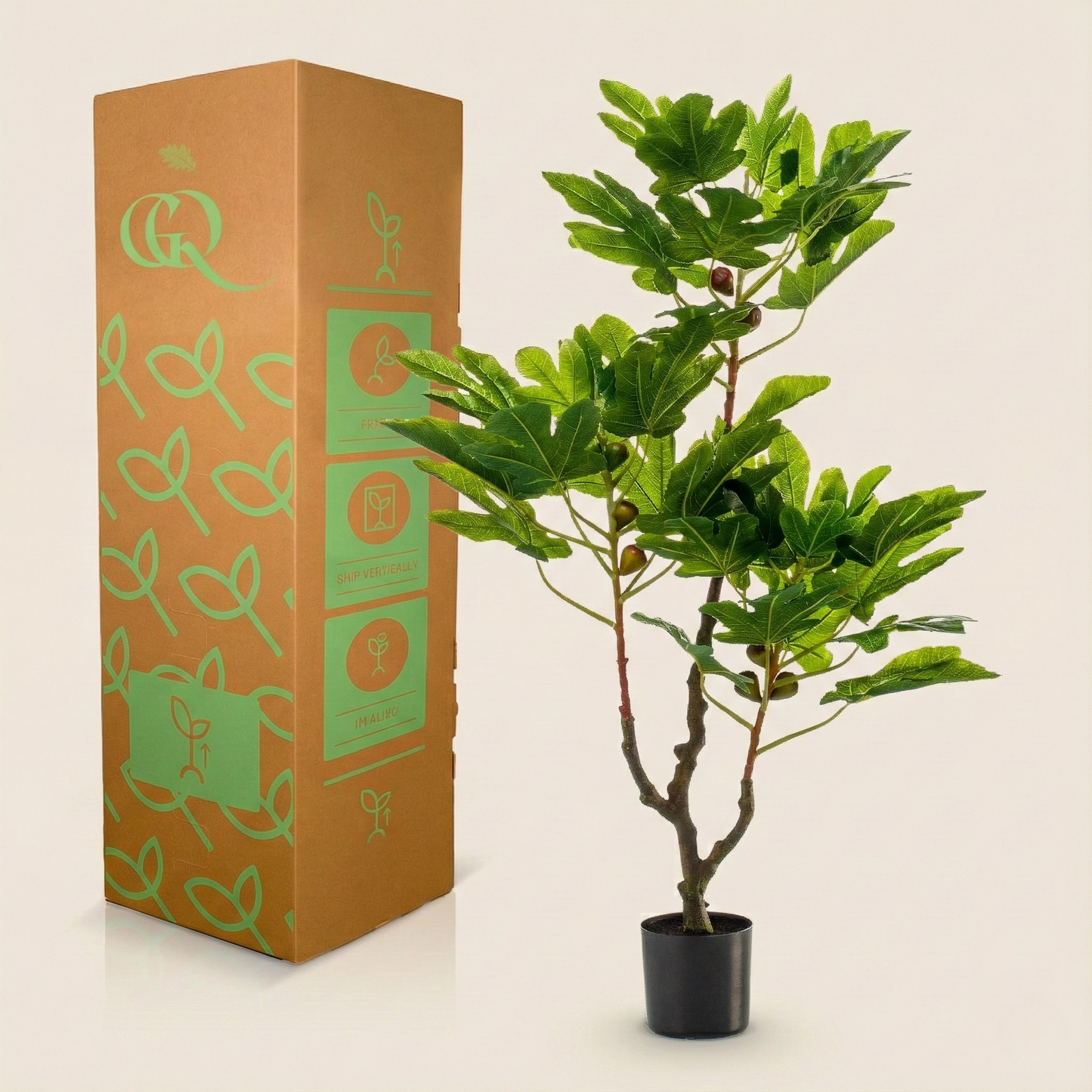 Kunstplant Ficus Carica (Vijgenboom) - H 95 cm