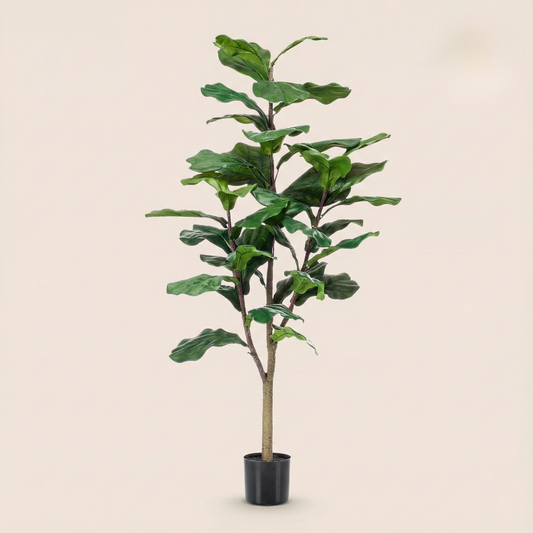 Kunstplant Ficus Lyrata (Tabaksplant) - H 120 cm