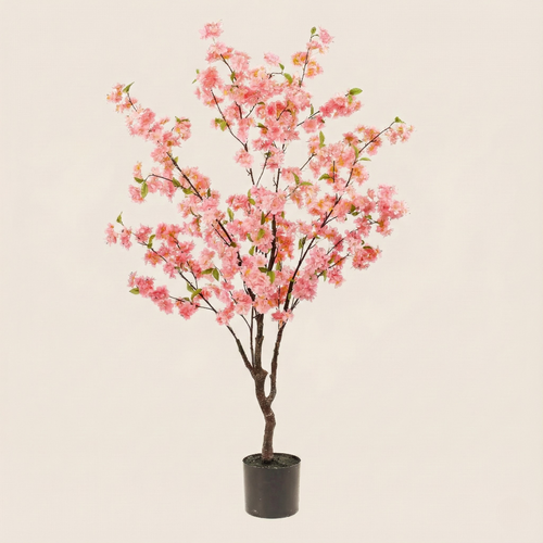 Kunstplant Prunus (Kersenbloesem) - Roze - H 135 cm