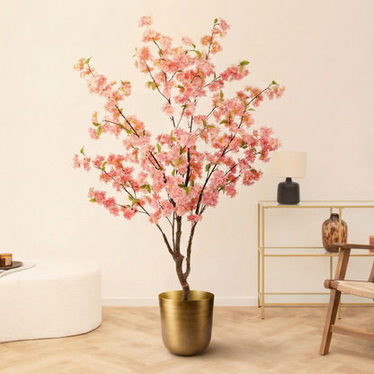 Kunstplant Prunus (Kersenbloesem) - Roze - H 175 cm