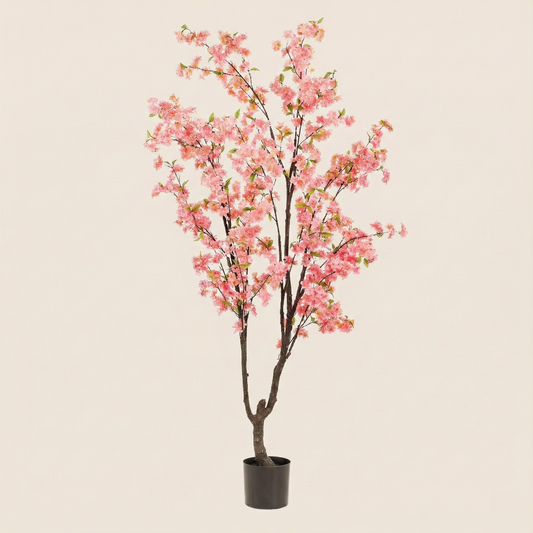 Kunstplant Prunus (Kersenbloesem) - Roze - H 210 cm