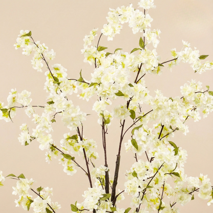 Kunstplant Prunus (Kersenbloesem) - Wit - H 135 cm