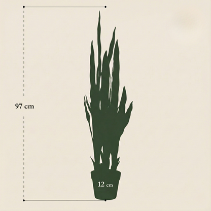 Kunstplant Sanseveria Trifasciata  (Vrouwentong) - H 97 cm