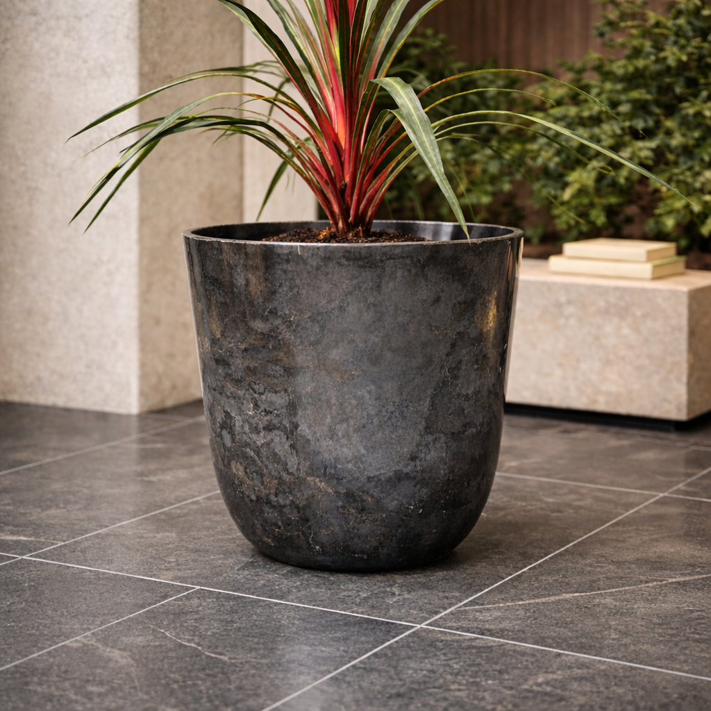 Pot Palerno Marble Grijs - D 35 cm