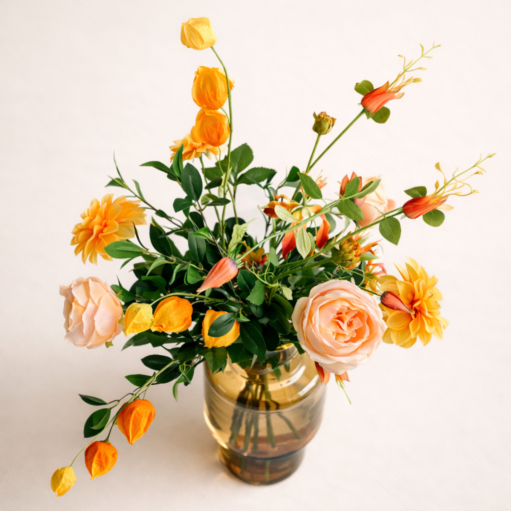 Kunstboeket Pretty Orange - H 80 cm