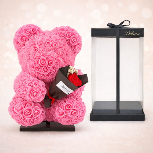 Love Bear Deluxe Roze Met Boeket