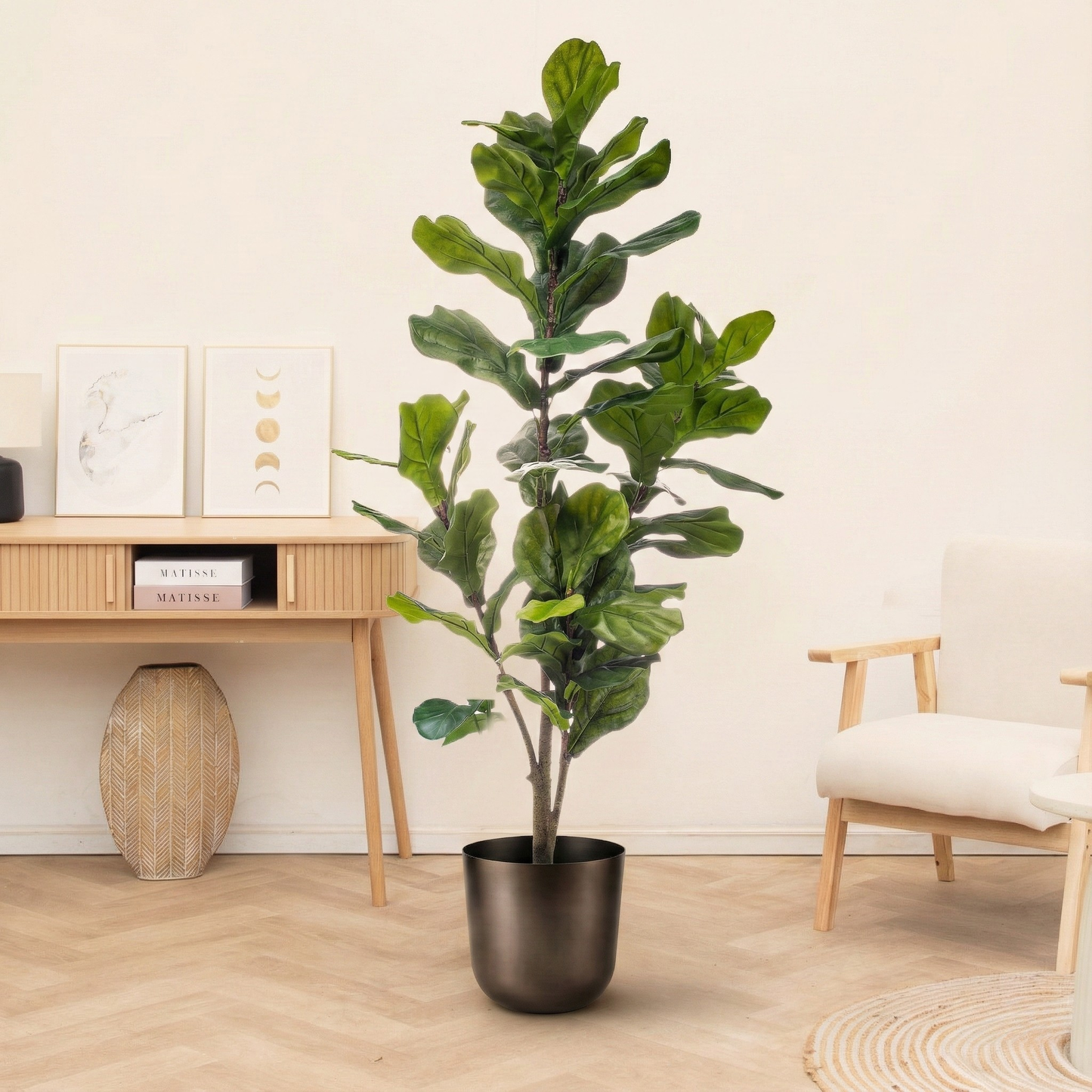 Kunstplant Ficus Lyrata (Tabaksplant) - H 180 cm
