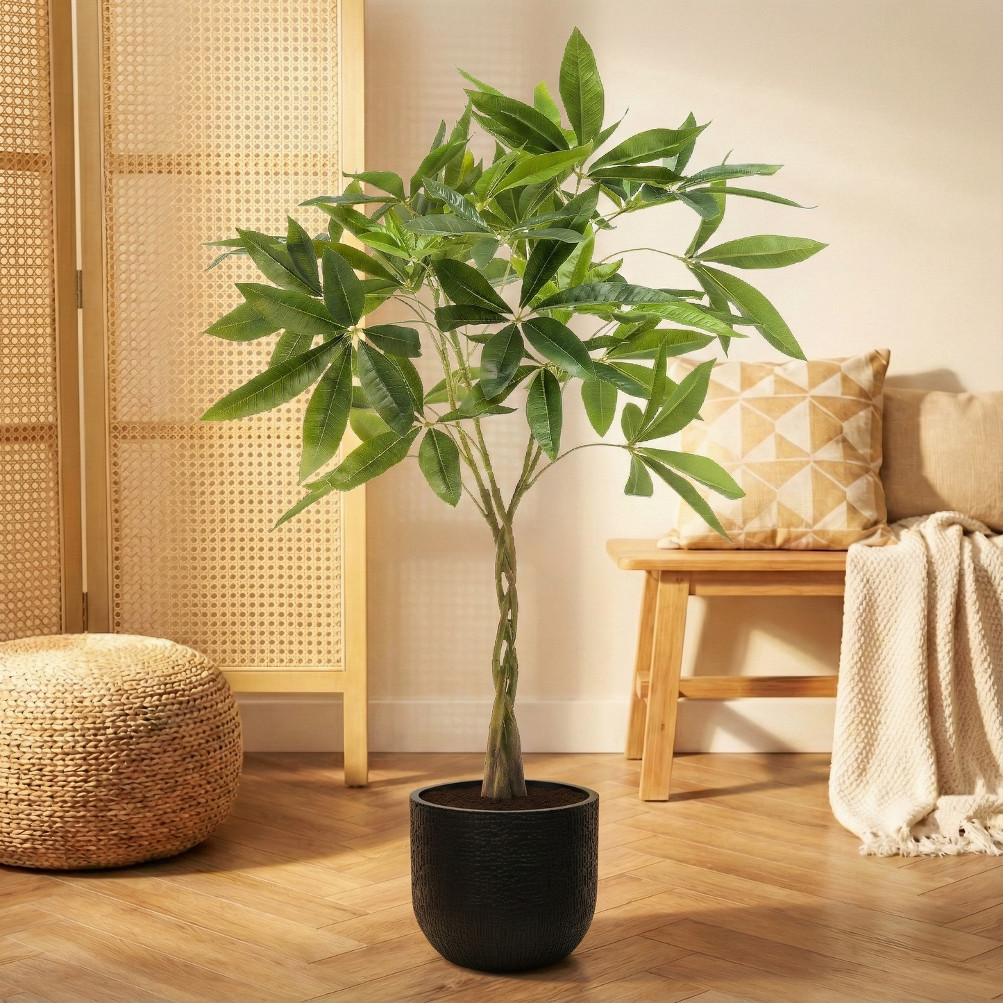 Kunstplant Pachira Aquatica (Geldboom) - H 90 cm