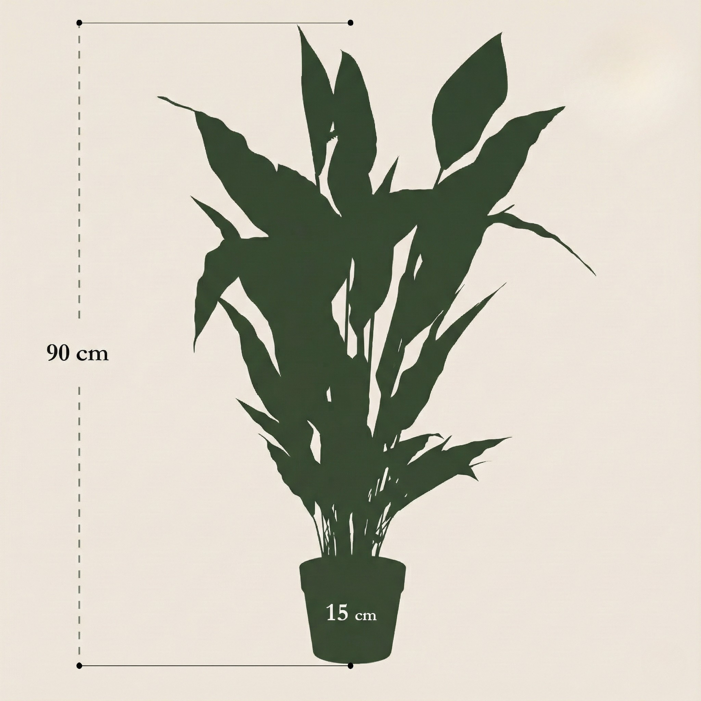 Kunstplant Spathiphyllum (Lepelplant) - H 90 cm