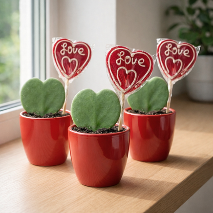 Hartjesplant (Hoya Kerrii) Incl. Roze Sierpot & Lolly