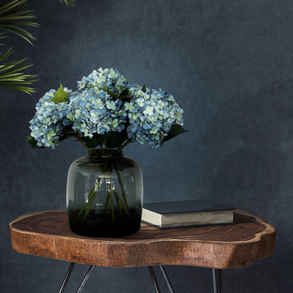 Zijden Hortensia's Blauw (8 Stengels) - H 52 cm