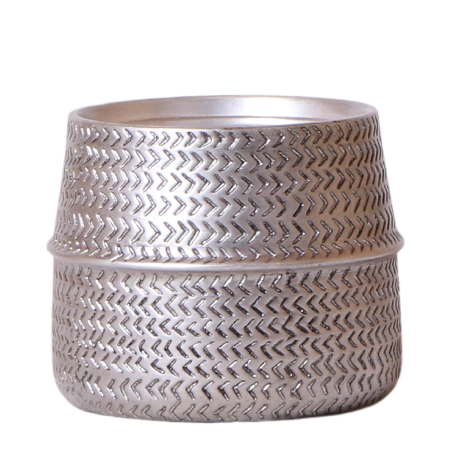 Kolibri Home | Groove bloempot - Zilveren keramieken sierpot - Ø9cm