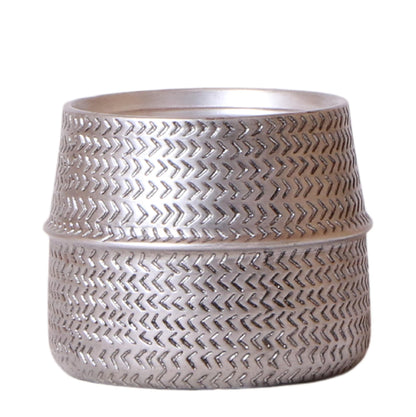 Kolibri Home | Groove bloempot - Zilveren keramieken sierpot - Ø9cm