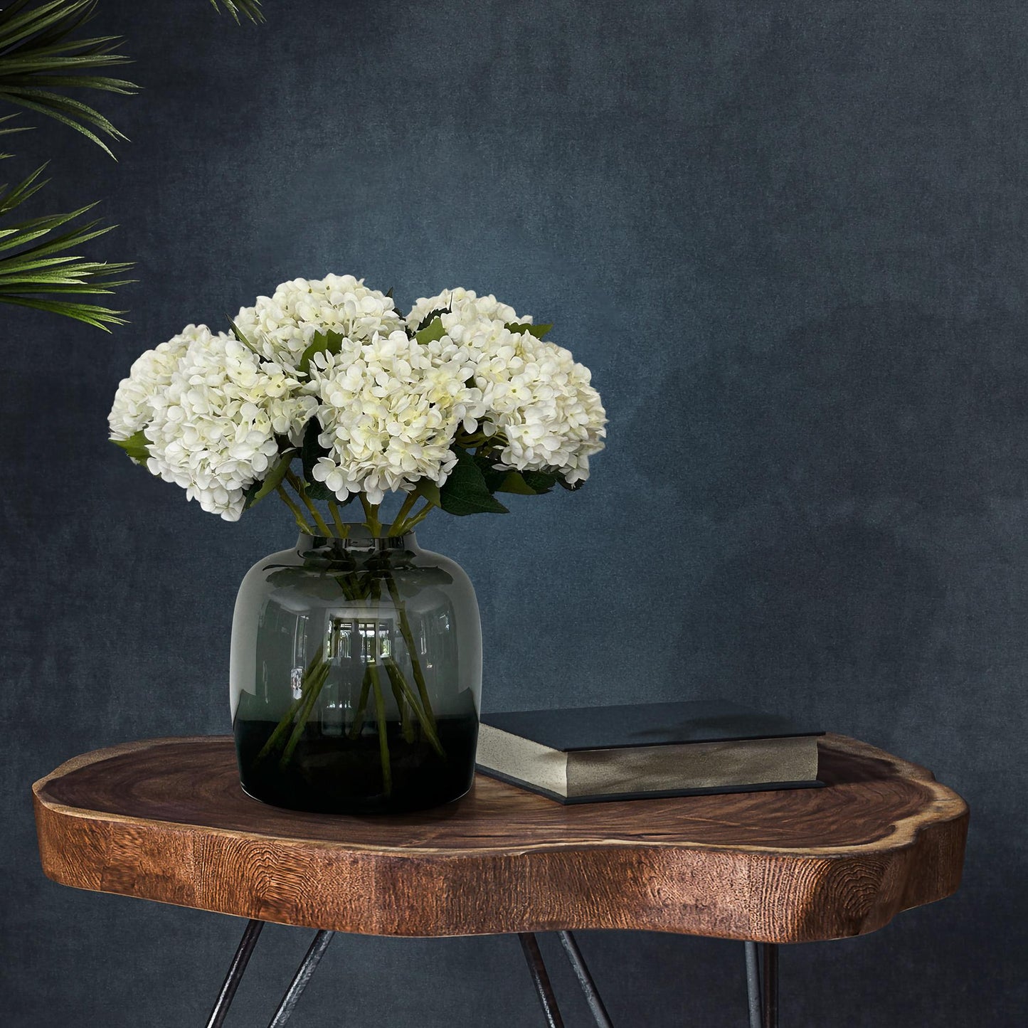 Zijden Hortensia's Wit (8 Stengels) - H 52 cm